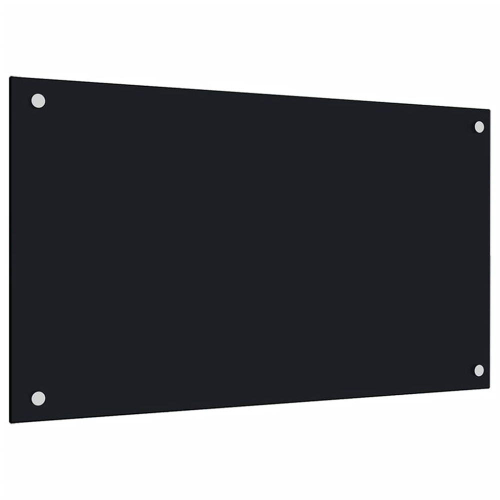 Produktbild för Stänkskydd 2 st svart 70x60 cm härdat glas
