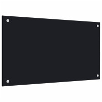 Produktbild för Stänkskydd 2 st svart 70x60 cm härdat glas
