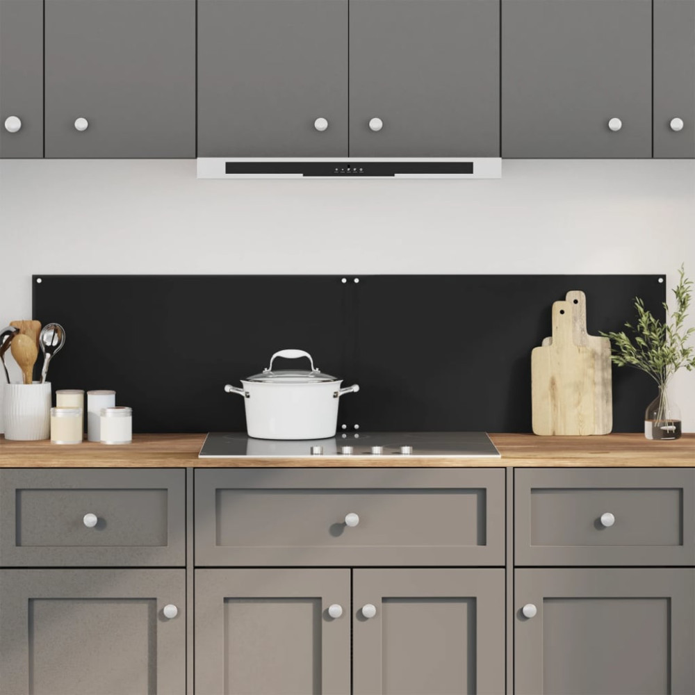 Produktbild för Stänkskydd 2 st svart 80x50 cm härdat glas