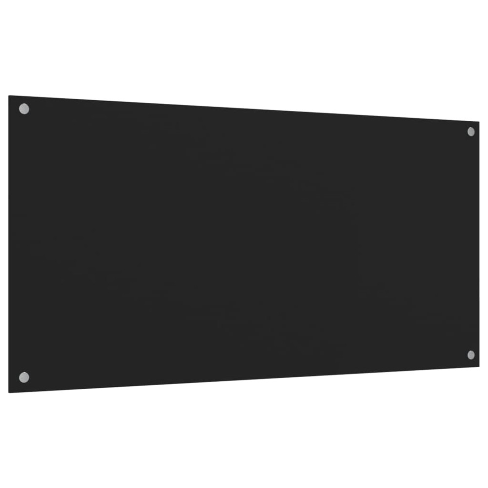 Produktbild för Stänkskydd 2 st svart 80x50 cm härdat glas