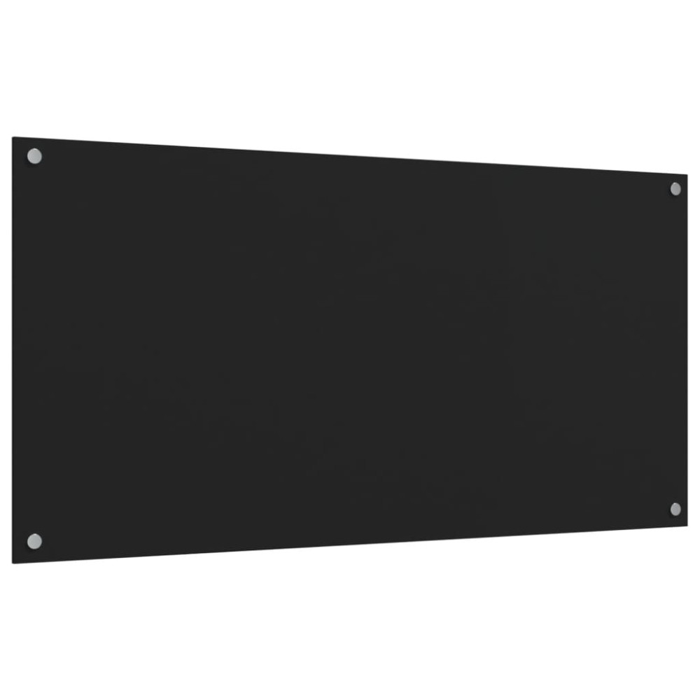 Produktbild för Stänkskydd 2 st svart 80x60 cm härdat glas
