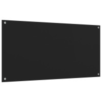 Produktbild för Stänkskydd 2 st svart 80x60 cm härdat glas