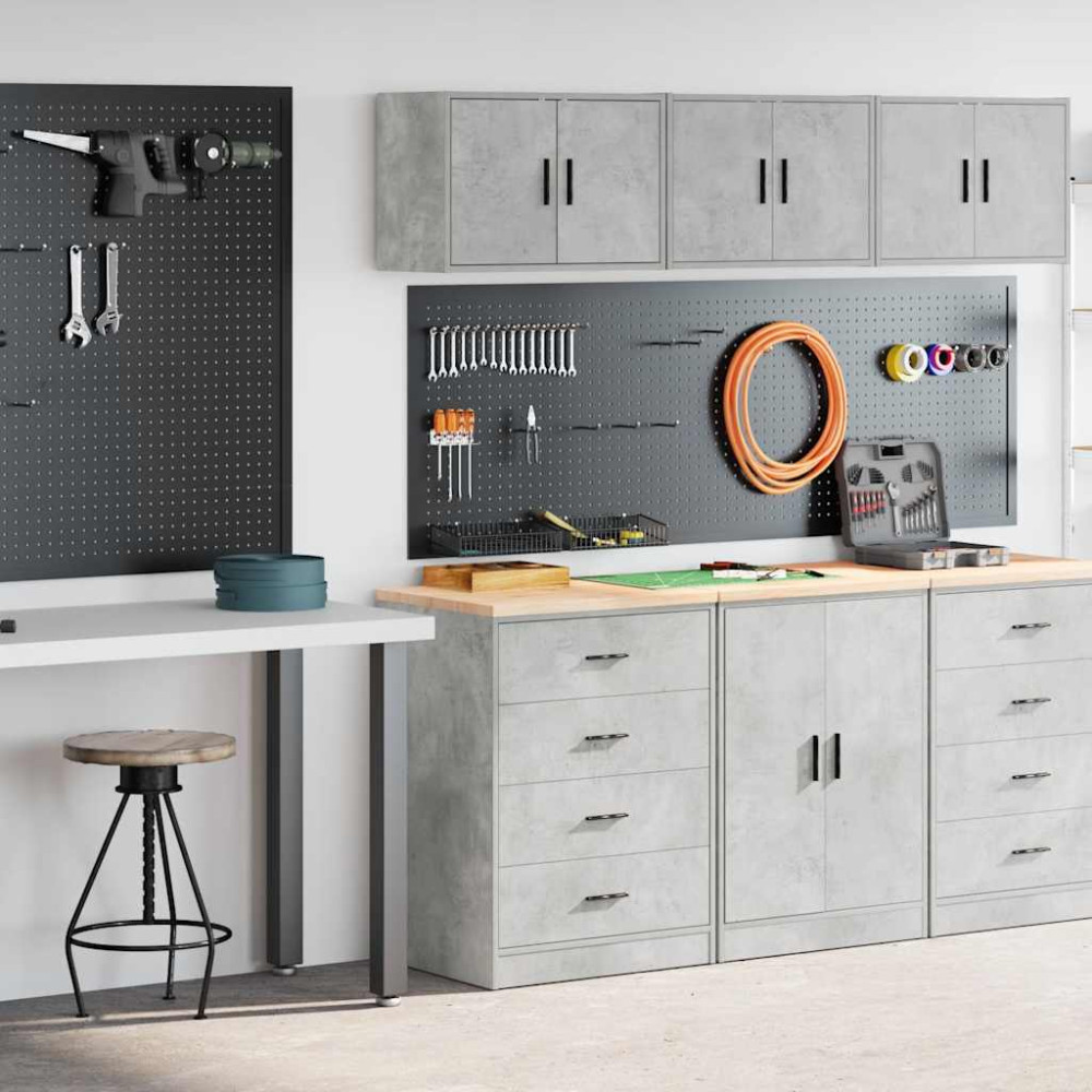 Produktbild för Garageskåp 2 st betong grå konstruerat trä