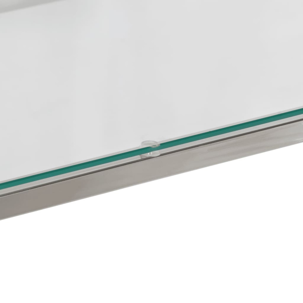 Produktbild för Konsolbord silver rostfritt stål och härdat glas