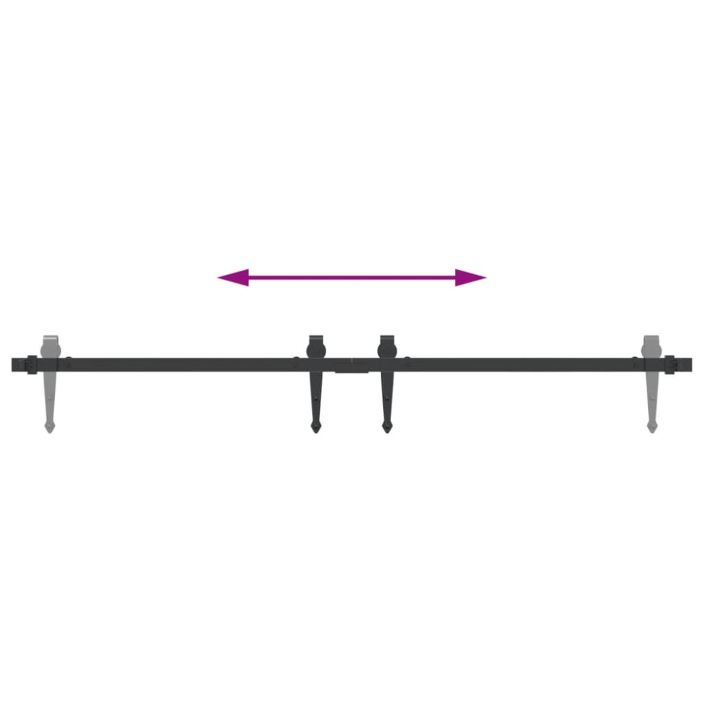 Produktbild för Mini skjutdörrsbeslag 122 cm kolstål