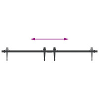 Produktbild för Mini skjutdörrsbeslag 122 cm kolstål