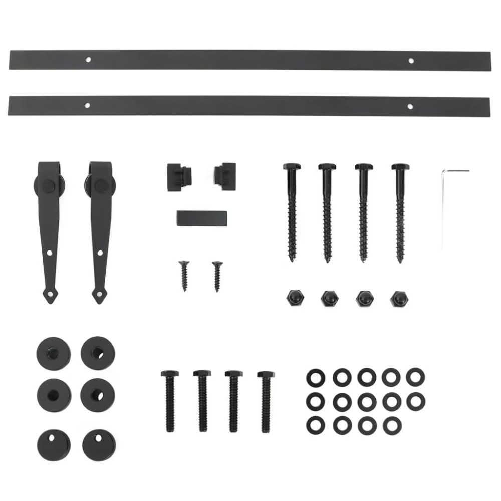 Produktbild för Mini skjutdörrsbeslag 122 cm kolstål
