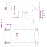 Produktbild för Mini skjutdörrsbeslag 122 cm kolstål