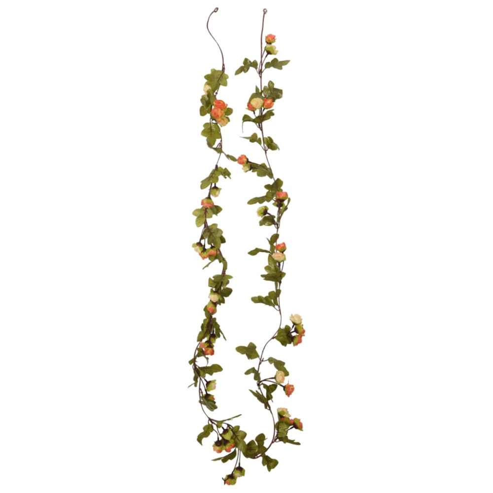 Produktbild för Blomstergirlanger 6 st rosenröd 215 cm