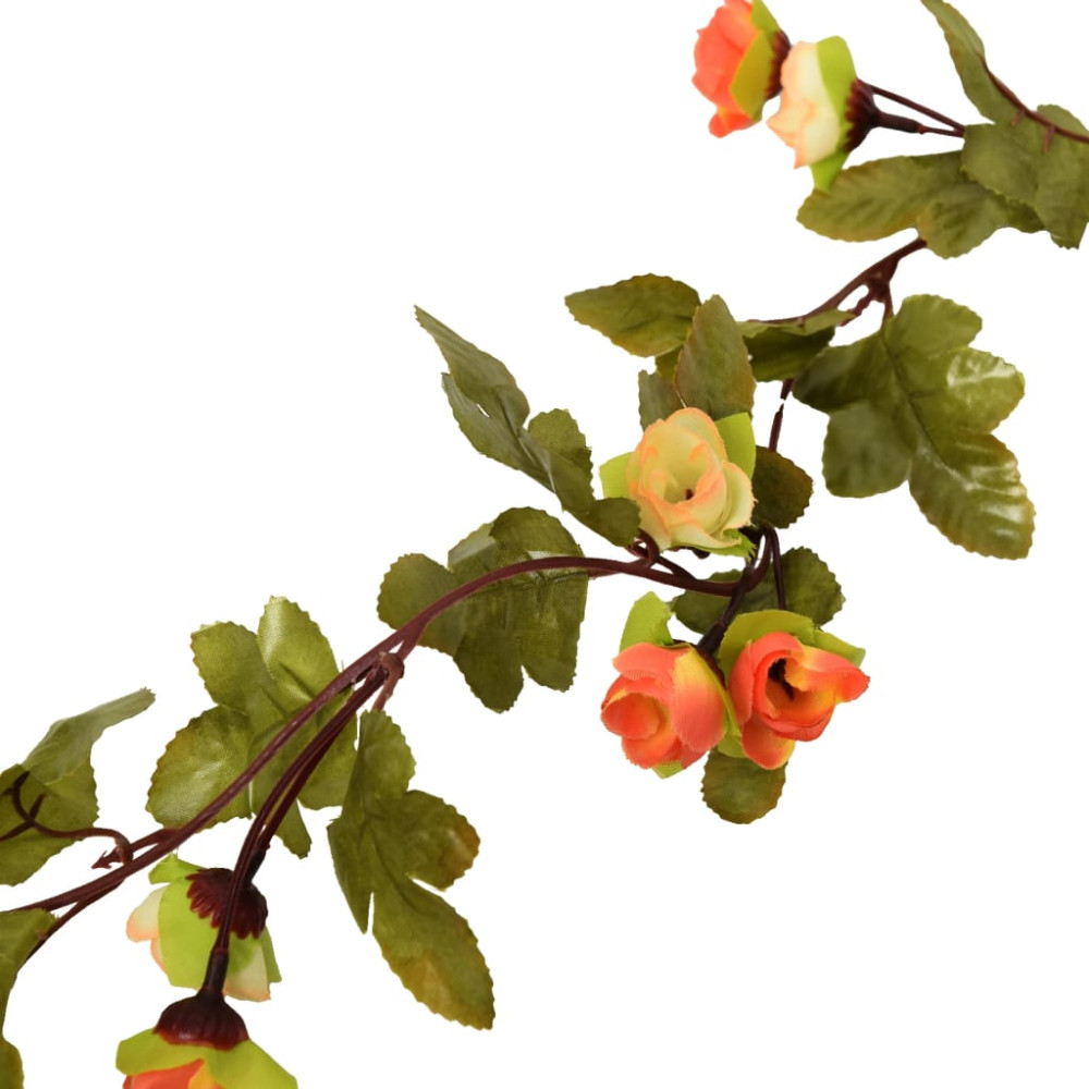 Produktbild för Blomstergirlanger 6 st rosenröd 215 cm