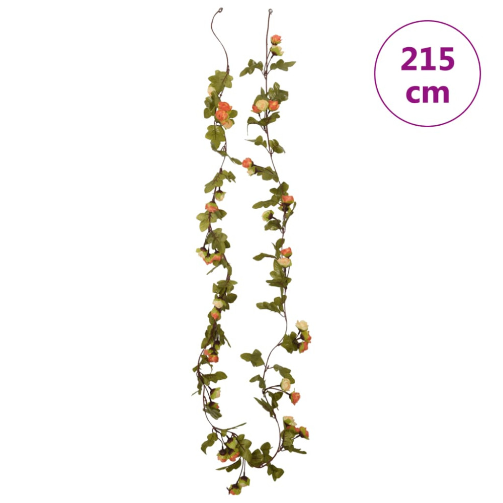 Produktbild för Blomstergirlanger 6 st rosenröd 215 cm
