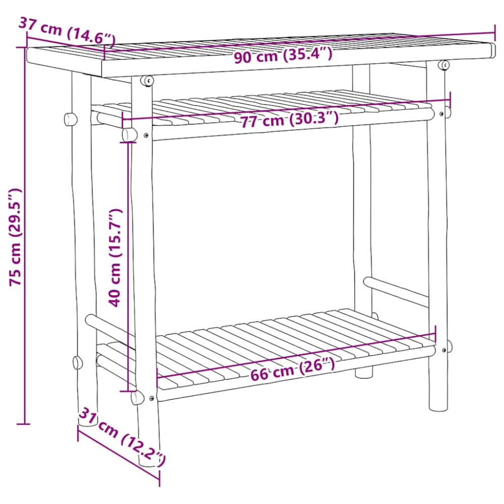 Produktbild för Konsolbord 90x37x75 cm bambu