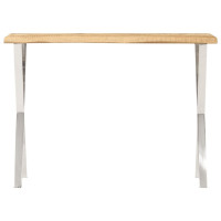 Produktbild för Avlastningsbord med levande kant 105x33x76 cm massivt mangoträ