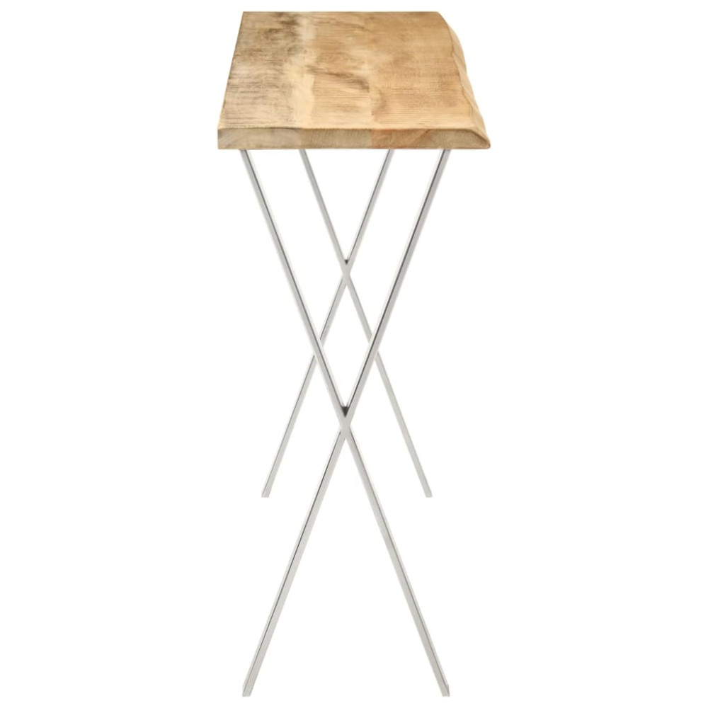 Produktbild för Avlastningsbord med levande kant 105x33x76 cm massivt mangoträ