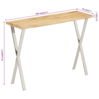 Produktbild för Avlastningsbord med levande kant 105x33x76 cm massivt mangoträ