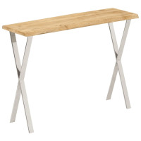 Produktbild för Avlastningsbord med levande kant 105x33x76 cm massivt mangoträ