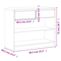 Produktbild för Konsolbord SAUDA ek 89,5x36,5x73 cm massiv furu
