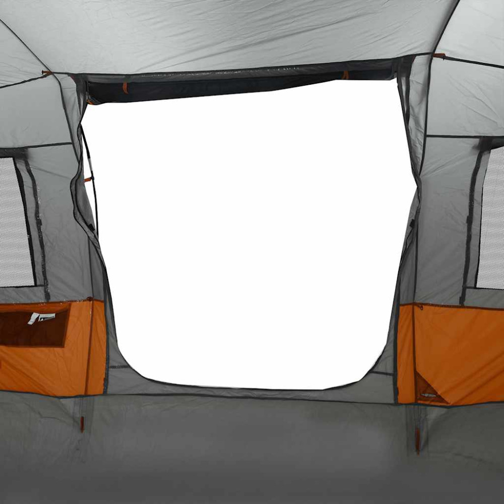 Produktbild för Campingtält tunnel 4 personer grå och orange vattentätt