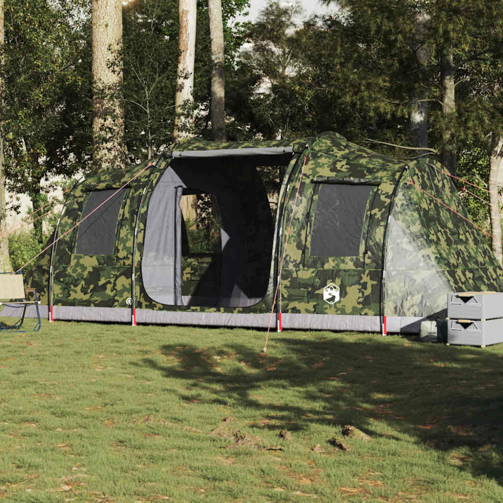 Produktbild för Campingtält tunnel 4 personer kamouflage vattentätt