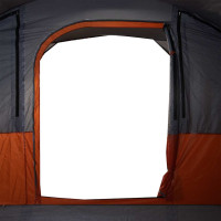 Produktbild för Campingtält tunnel 5 personer grå och orange vattentätt