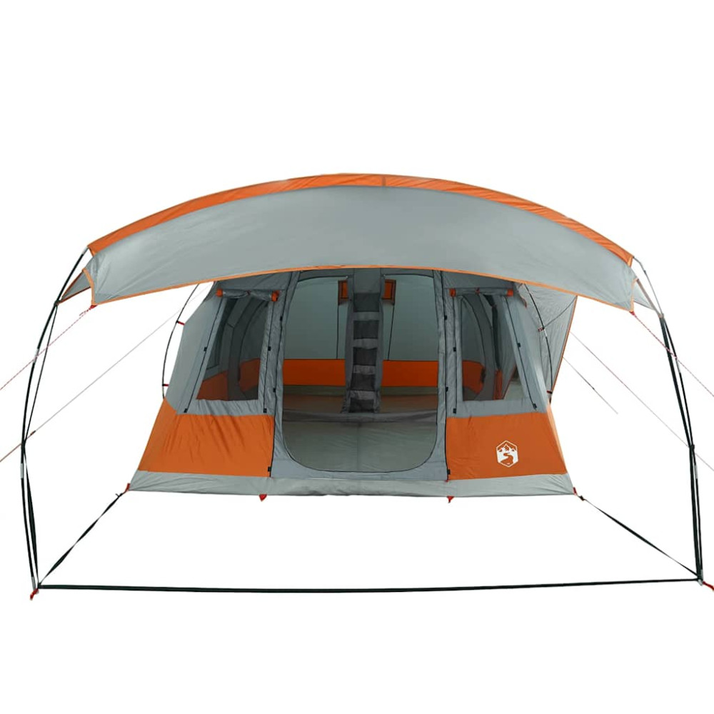 Produktbild för Campingtält tunnel 5 personer grå och orange vattentätt