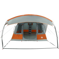 Produktbild för Campingtält tunnel 5 personer grå och orange vattentätt