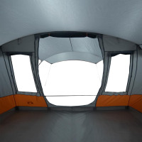 Produktbild för Campingtält tunnel 5 personer grå och orange vattentätt