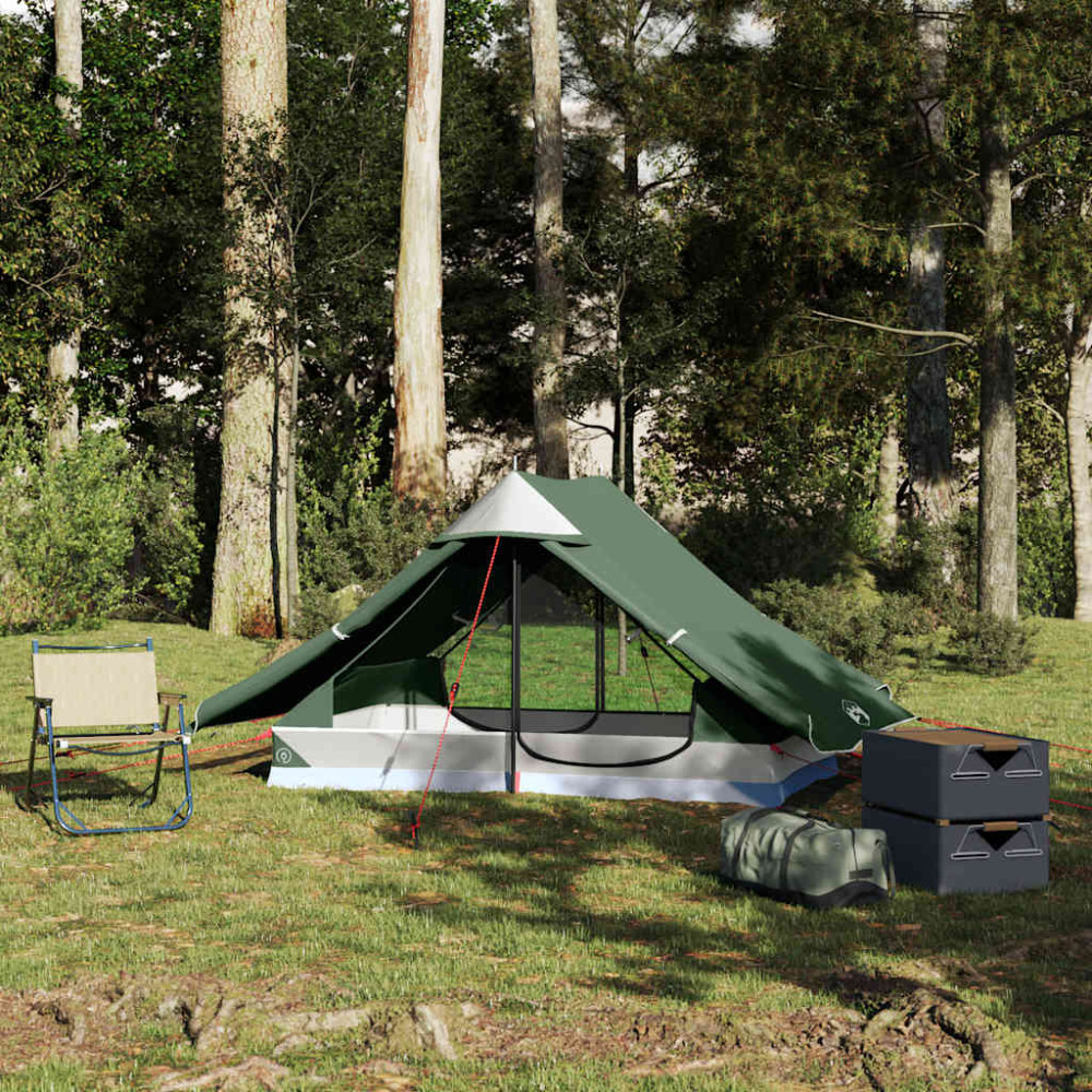 Produktbild för Campingtält 2 personer grön vattentätt