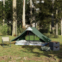 Produktbild för Campingtält 2 personer grön vattentätt