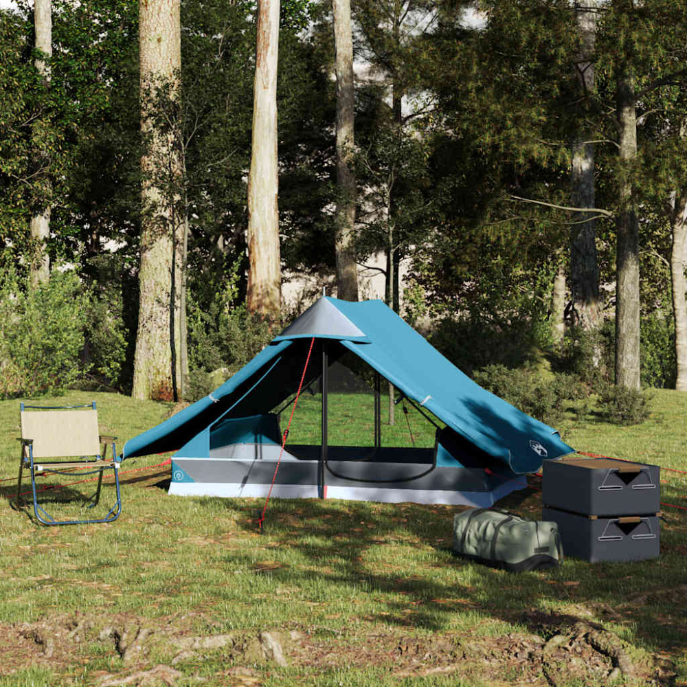 Produktbild för Campingtält 2 personer blå vattentätt