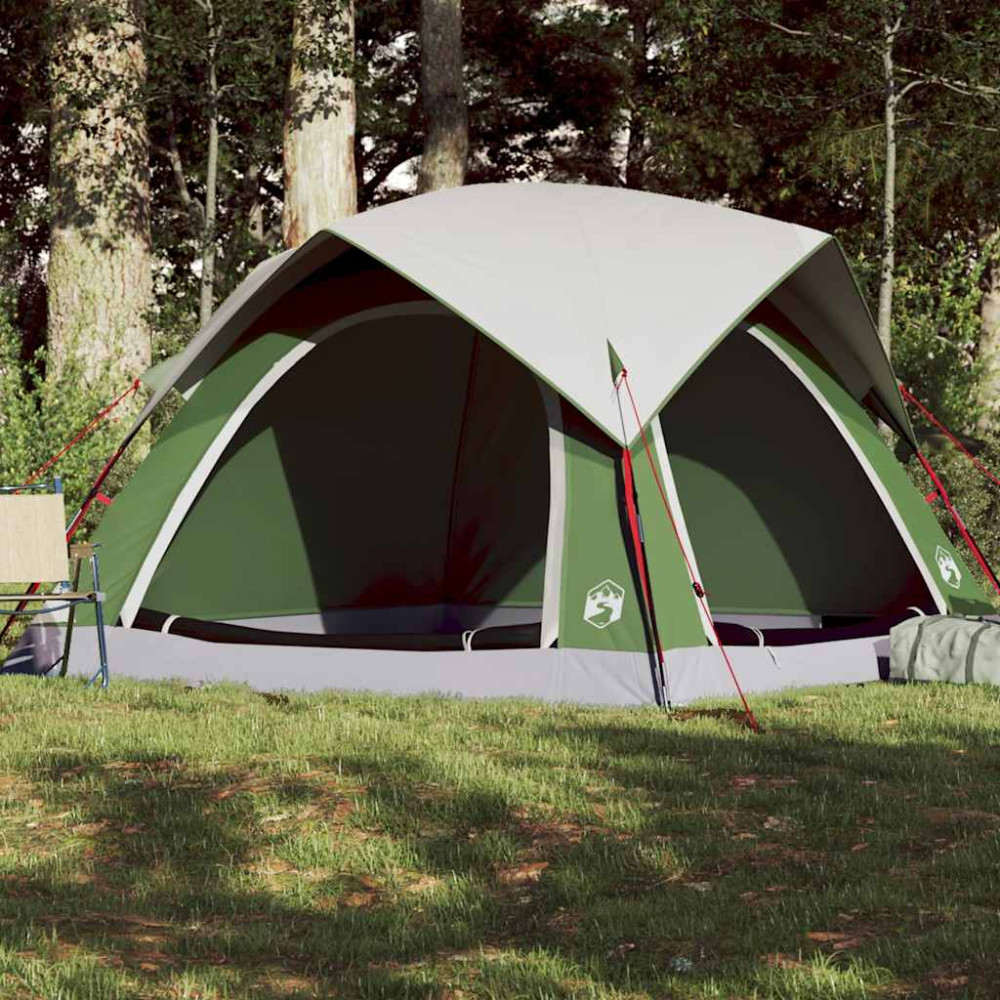 Produktbild för Campingtält 4 personer grön vattentätt