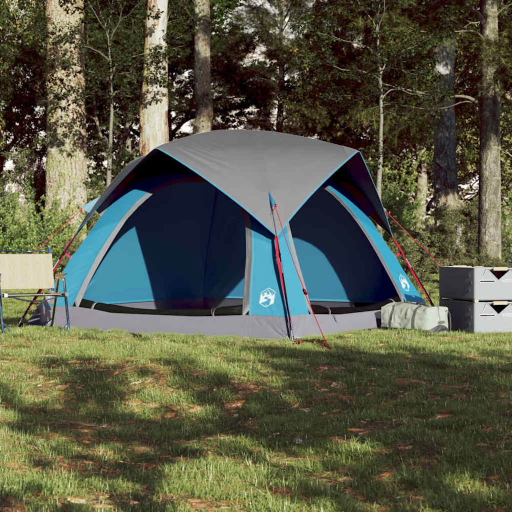 Produktbild för Campingtält 4 personer blå vattentätt
