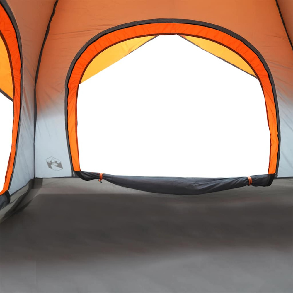 Produktbild för Campingtält 4 personer grå och orange vattentätt