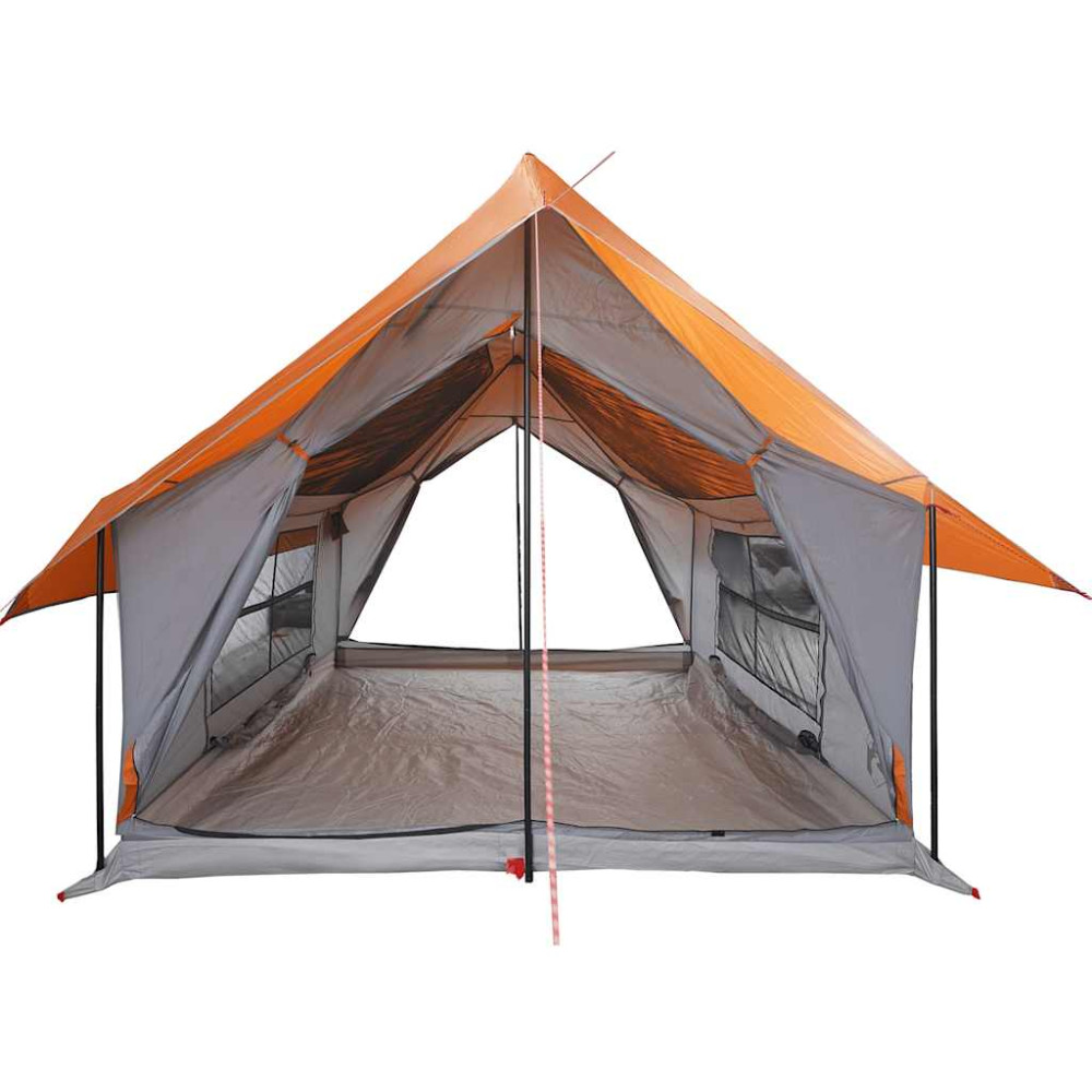 Produktbild för Campingtält 5 personer grå och orange vattentätt