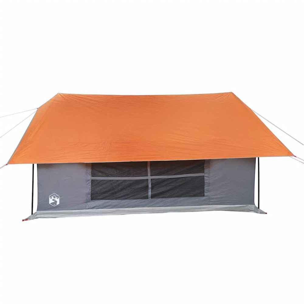 Produktbild för Campingtält 5 personer grå och orange vattentätt