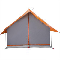 Produktbild för Campingtält 5 personer grå och orange vattentätt