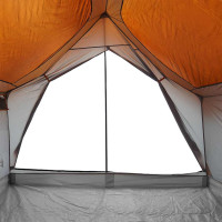 Produktbild för Campingtält 5 personer grå och orange vattentätt