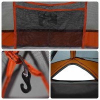 Produktbild för Campingtält 1 person grå och orange vattentätt