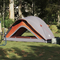 Produktbild för Campingtält 1 person grå och orange vattentätt
