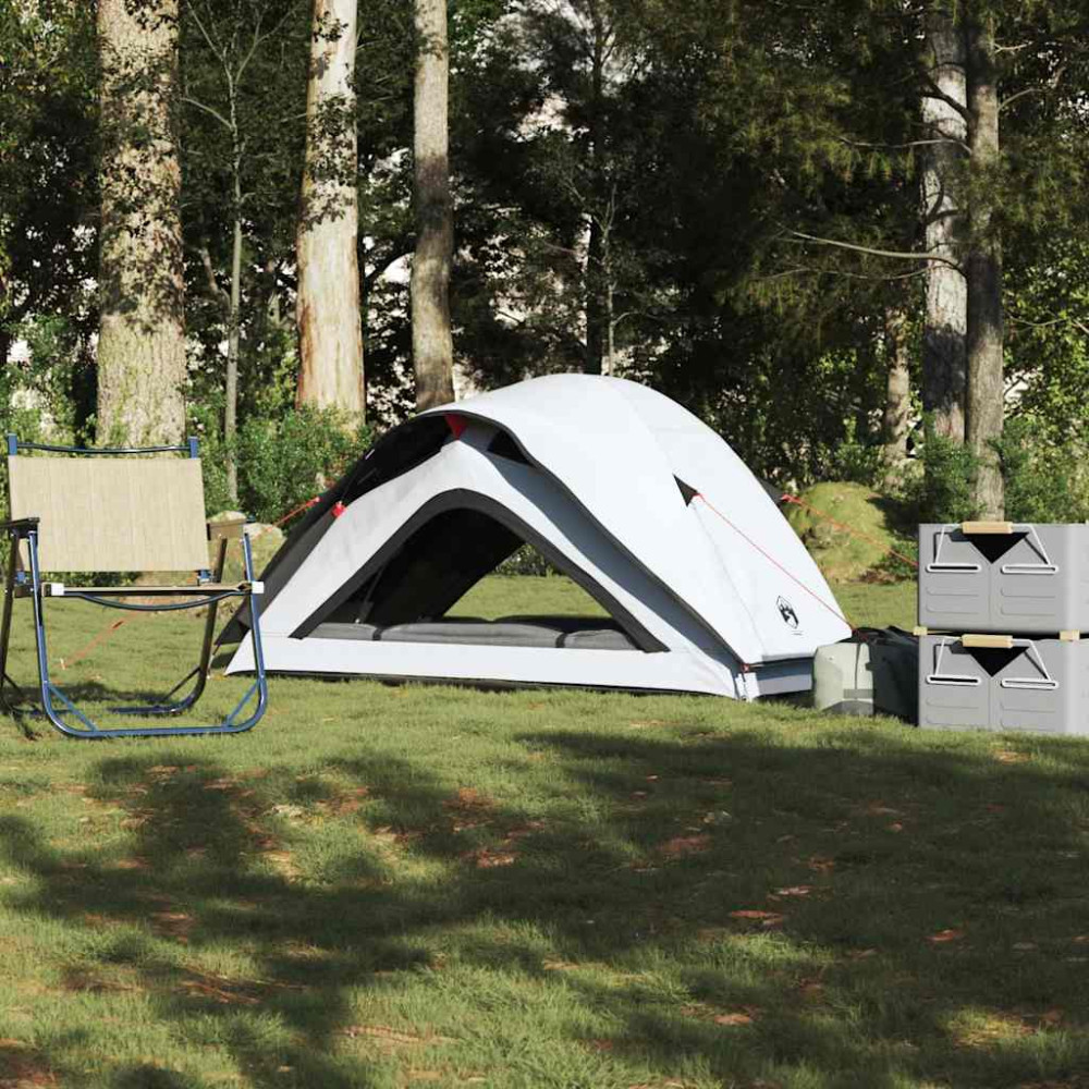 Produktbild för Campingtält 1-personers vitt mörkläggningstyg vattentätt