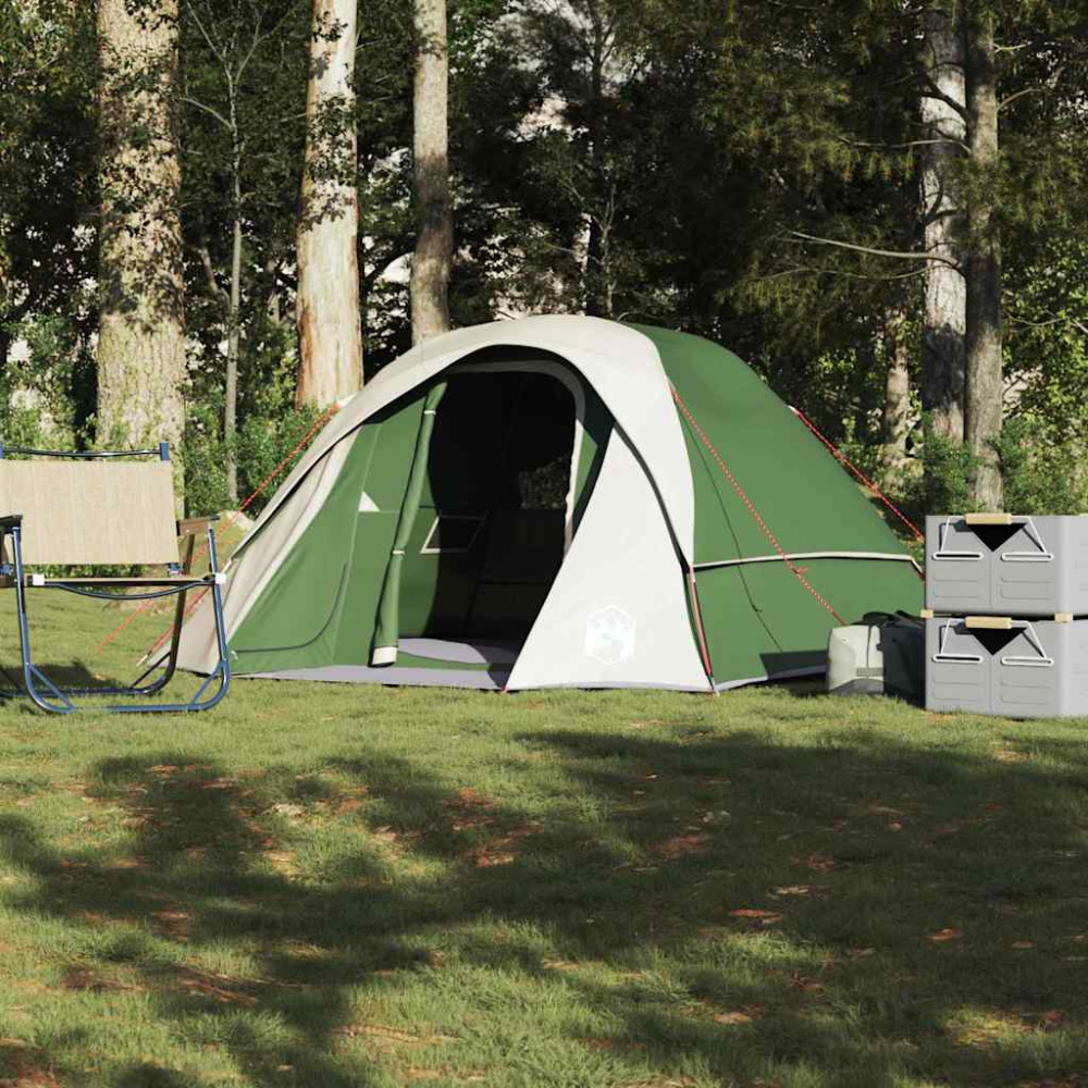 Produktbild för Campingtält 4 personer grön vattentätt