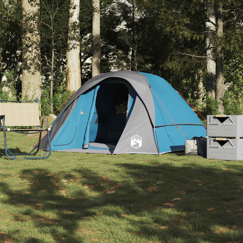 Produktbild för Campingtält 4 personer blå vattentätt