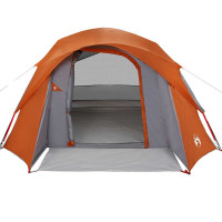 Produktbild för Campingtält 4 personer grå och orange vattentätt