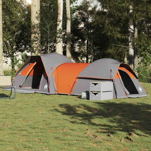 vidaXL Campingtält 5 personer grå och orange vattentätt