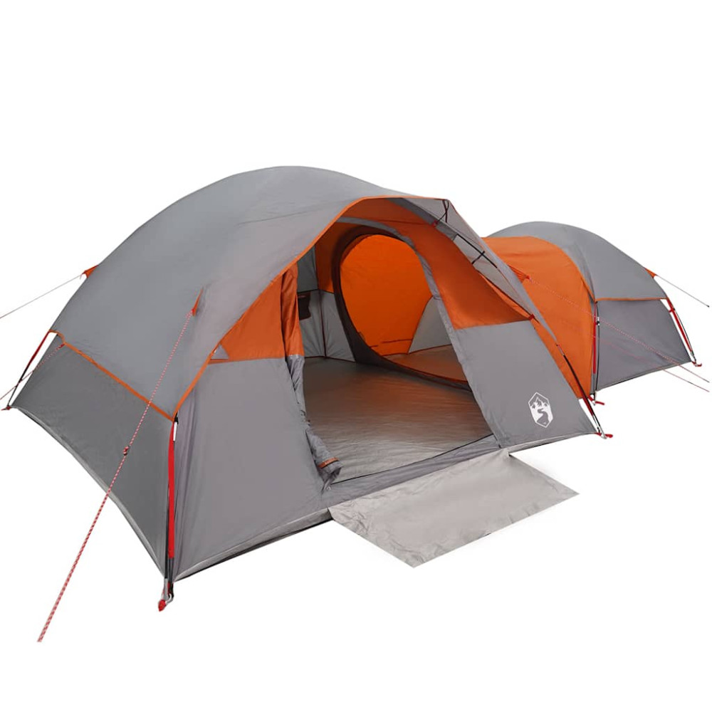 Produktbild för Campingtält 5 personer grå och orange vattentätt