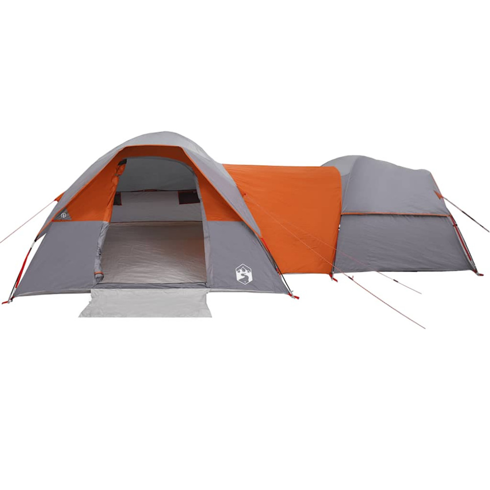 Produktbild för Campingtält 5 personer grå och orange vattentätt
