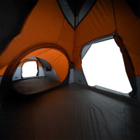 Produktbild för Campingtält 5 personer grå och orange vattentätt