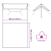 Produktbild för Tarp brun 306x306 cm vattentät