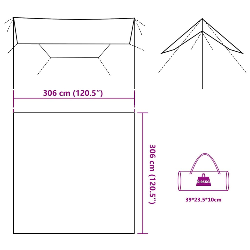 Produktbild för Tarp kamouflage 306x306 cm vattentät