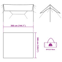 Produktbild för Tarp olivgrön 366x306 cm vattentät
